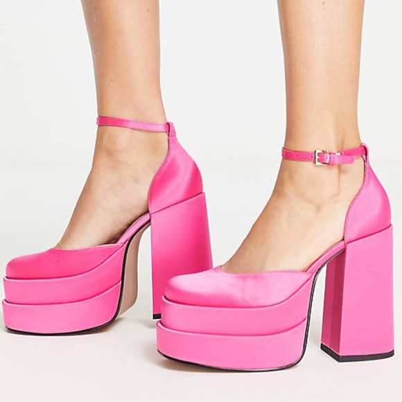 Steve Madden Charlize Platform in Pink Satin Platform Heels - Picture 4 of 6